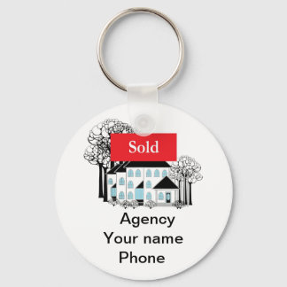 Sold Real Estate Promote Your Business Keychain