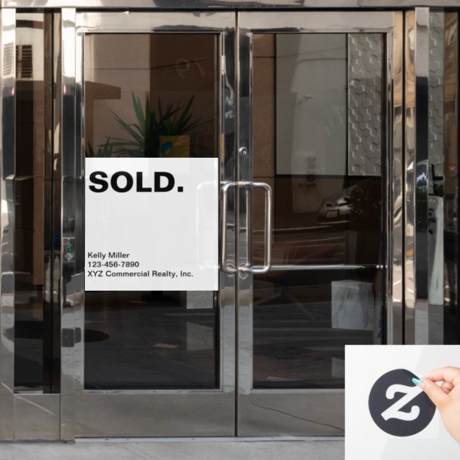 SOLD Sign Commercial Realty Marketing Personalized (Office Door)