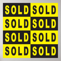 sold sign yellow black