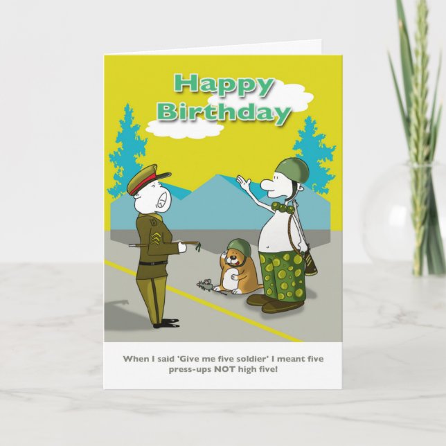 Soldat amusant Bonne carte d'anniversaire (Devant)