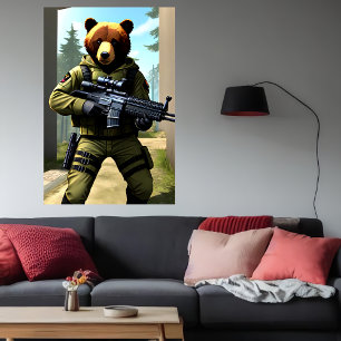 Soldat anthropomorphe   AI Art Poster
