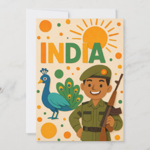 Soldat indien avec carte Peacock
