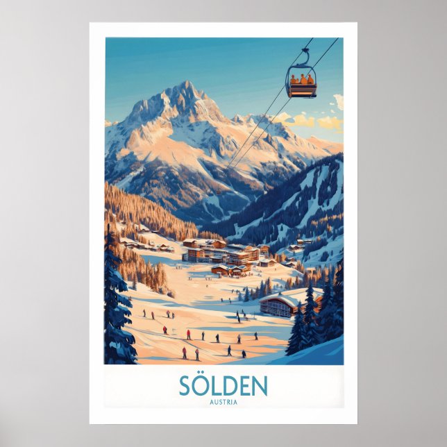 Sölden Ski Wall Art Poster Austria 1 (Front)
