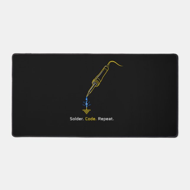 Solder Code Repeat Embedded Engineering Desk Mat (Front)