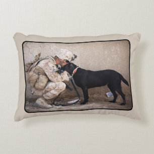 Solder with Military Dog Love You Buddy Accent Pillow