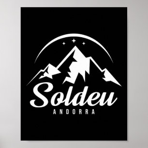 Soldeu Andorra Ski Resort Skiing Snowboarding Poster