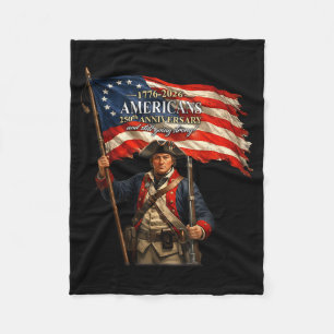 Soldier American Flag Patriotic Pride Design Fleece Blanket