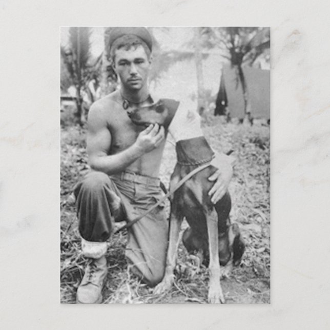Soldier and Dog Postcard (Front)
