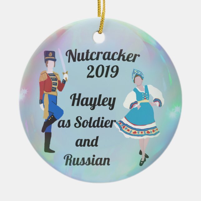Soldier and Russian Nutcracker Ornament (Front)