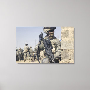 Soldier armed with a MK-48 Canvas Print