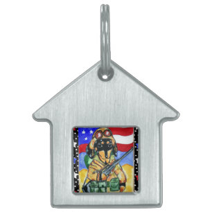 Soldier Dachshund Pet ID Tag