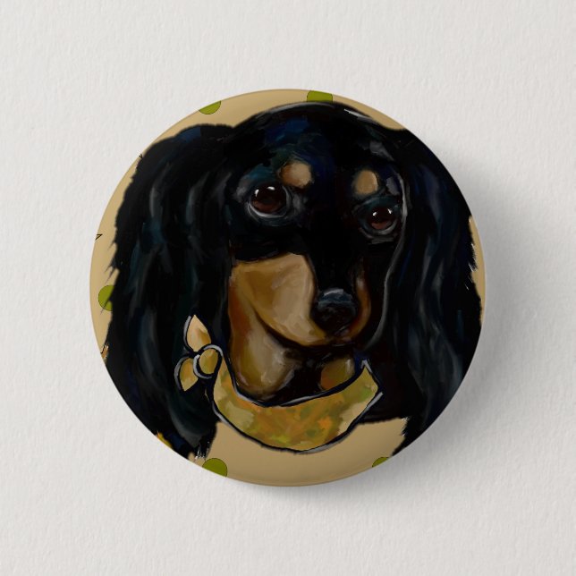 Soldier  Doxie 2 Inch Round Button (Front)