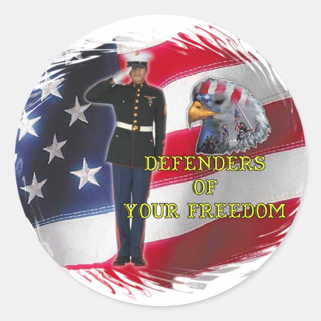 Soldier flag classic round sticker (Front)