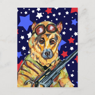 SOLDIER GERMAN SHEPHERD POSTCARD