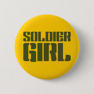 SOLDIER GIRL 2 INCH ROUND BUTTON