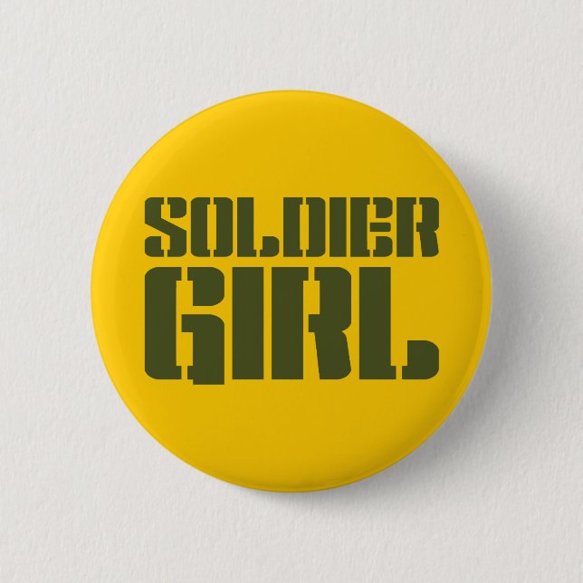SOLDIER GIRL 2 INCH ROUND BUTTON (Front)