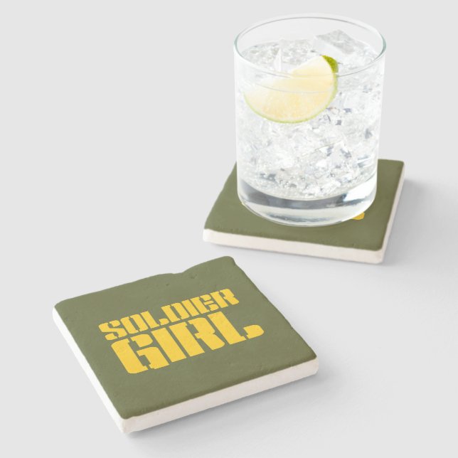 SOLDIER GIRL STONE COASTER (Side)