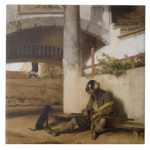 Soldier Guarding a Gate With his Pet Dog Tile