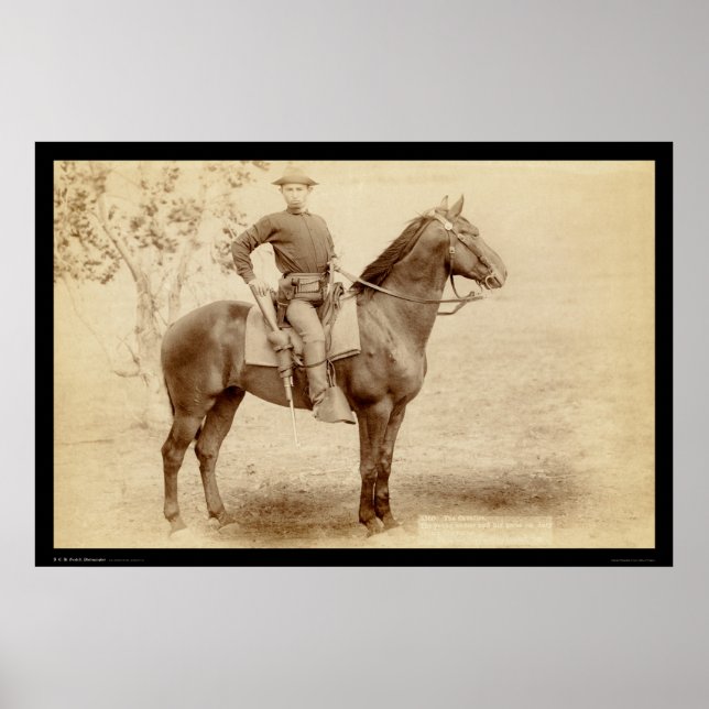 Soldier & Horse at Camp Cheyenne SD 1890 Poster (Front)