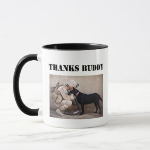 Soldier in Fatigues with His Military Dog Mug