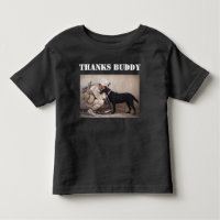 Soldier in Fatigues with His Military Dog Toddler 