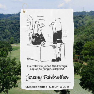 Soldier in the French Foreign Legion Cartoon Golf Towel