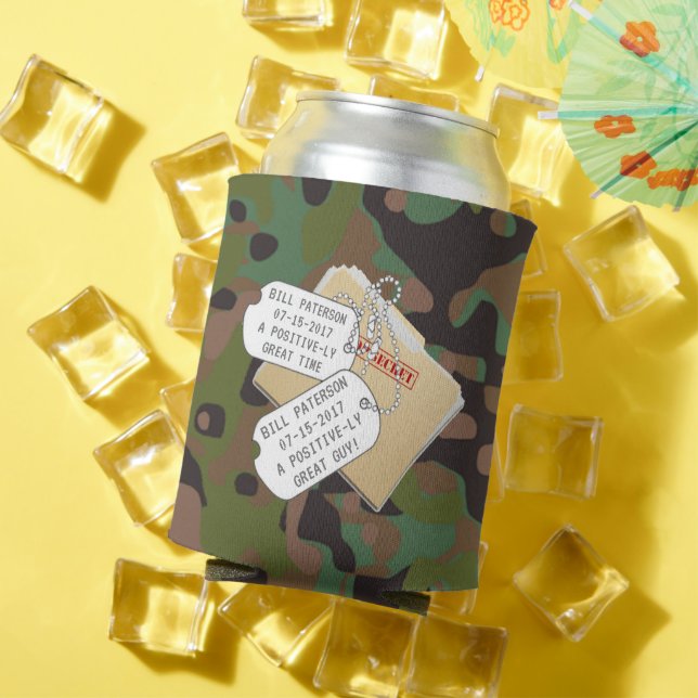 Soldier Joe Camouflage Top Secret Celebrate Party Can Cooler (In Situ Summer)