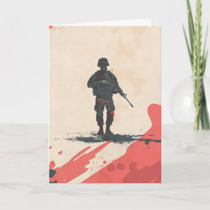 Soldier Military Veteran Simple Holiday Card