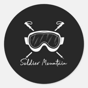 Soldier Mountain Idaho Skiing Ski Goggles Vacation Classic Round Sticker