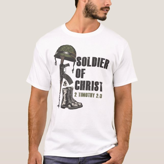 Soldier of Jesus Christ Christian Army Faith   T-Shirt (Front)