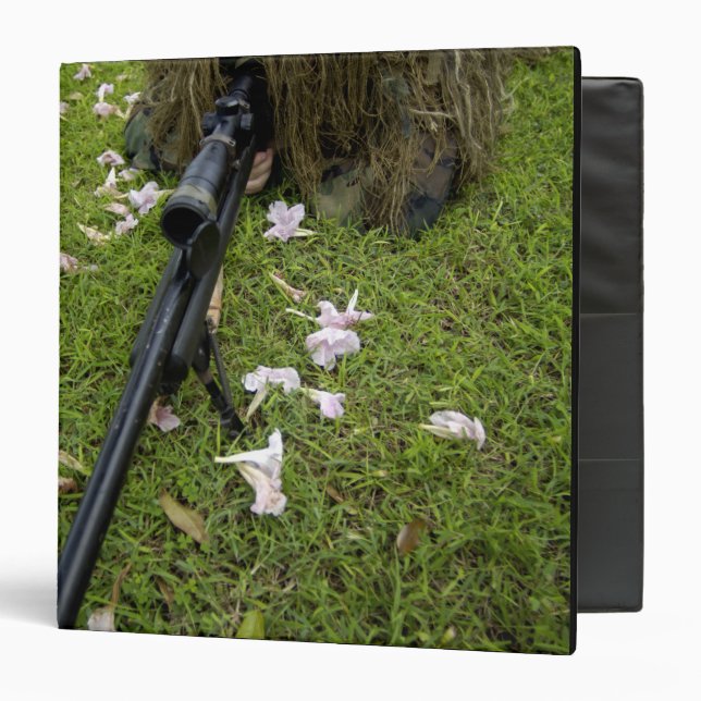 Soldier practices sniper tactics binder (Front/Inside)