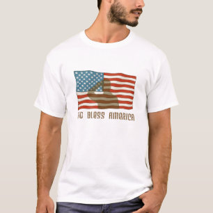 Soldier Saluting American Flag T-Shirt