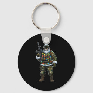 Soldier Santa Camouflage Christmas Military Hunter Keychain