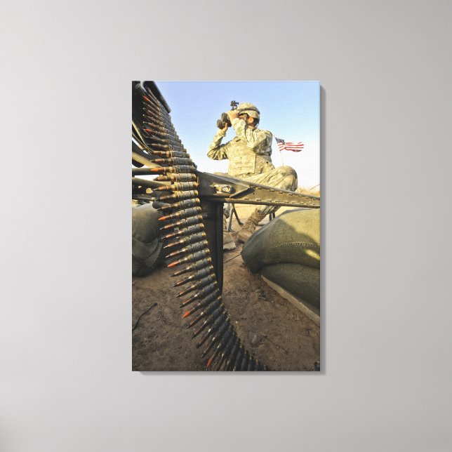 soldier scouts for enemy activity canvas print (Front)