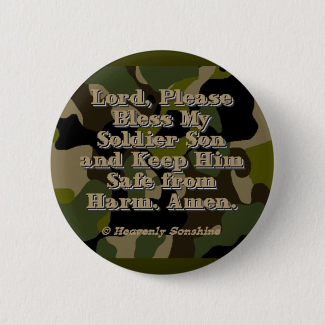 Soldier Son Prayer 2 Inch Round Button (Front)
