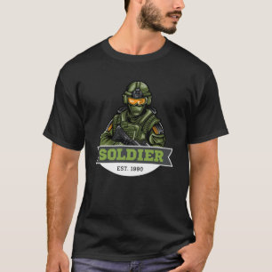 Soldier Tactical Logo – Military Emblem Design T-Shirt