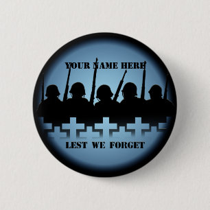 Soldier Tribute Buttons Lest We Forget War Buttons
