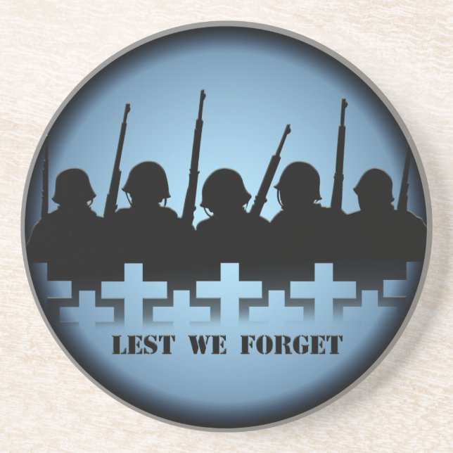 Soldier Tribute Coaster Lest We Forget War Decor (Front)