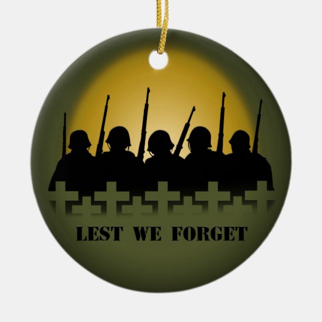 Soldier Tribute Keepsake Lest We Forget Ornament (Front)
