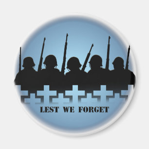 Soldier Tribute Magnet Lest We Forget War Gifts