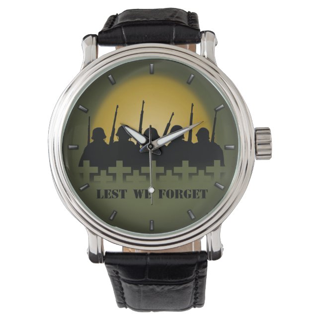 Soldier Tribute Watch Lest We Forget Wrist Watch (Front)
