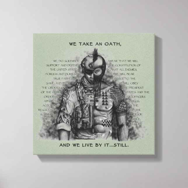 Soldier Warrior - Oath Customize Background Colour Canvas Print (Front)
