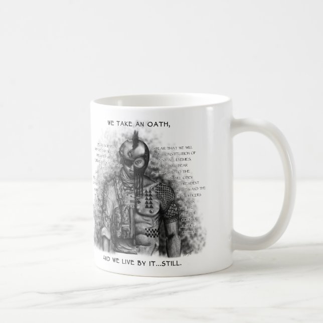 Soldier Warrior - Oath Customize Background Colour Coffee Mug (Right)