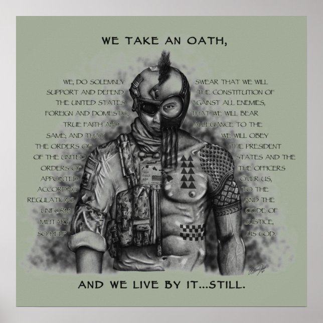 Soldier Warrior - Oath Customize Background Colour Poster (Front)