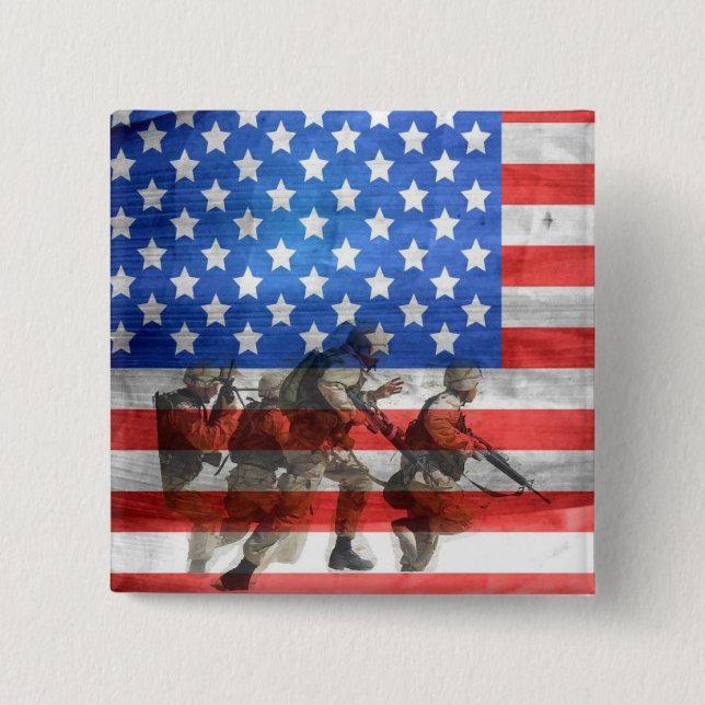 Soldiers 2 Inch Square Button (Front)