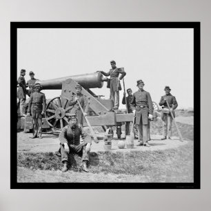 Soldiers and 24 Pounder Siege Gun Ft Corcoran 1864 Poster