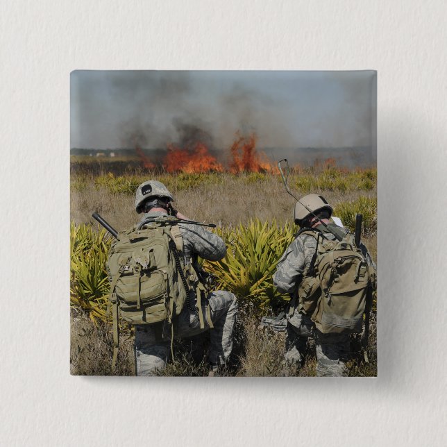 Soldiers call in information 2 inch square button (Front)