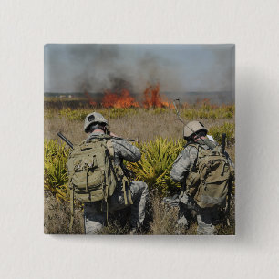 Soldiers call in information 2 inch square button