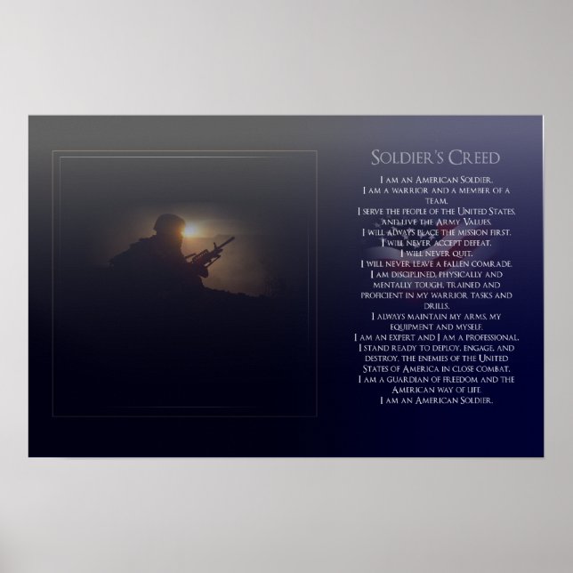Soldier's Creed Poster (Front)