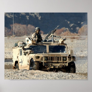 Soldiers Drive a HMMWV through a River Poster